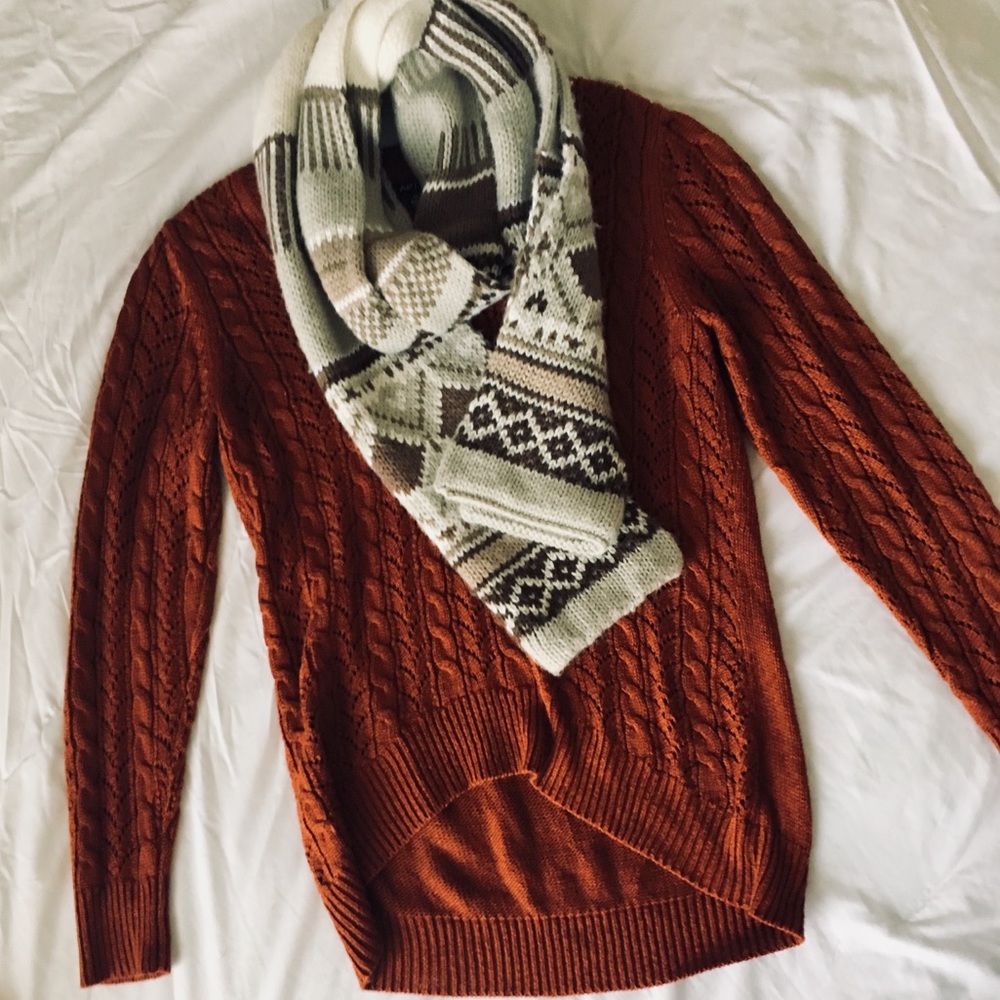 Cozy orange crochet sweater